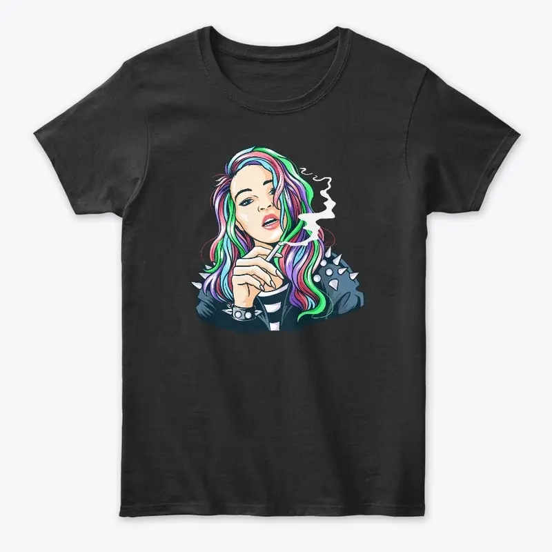 Rocker Girl Smoked Premium Women T-Shirt